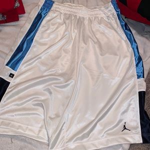 White and Blue Jordan Basketball Shorts
